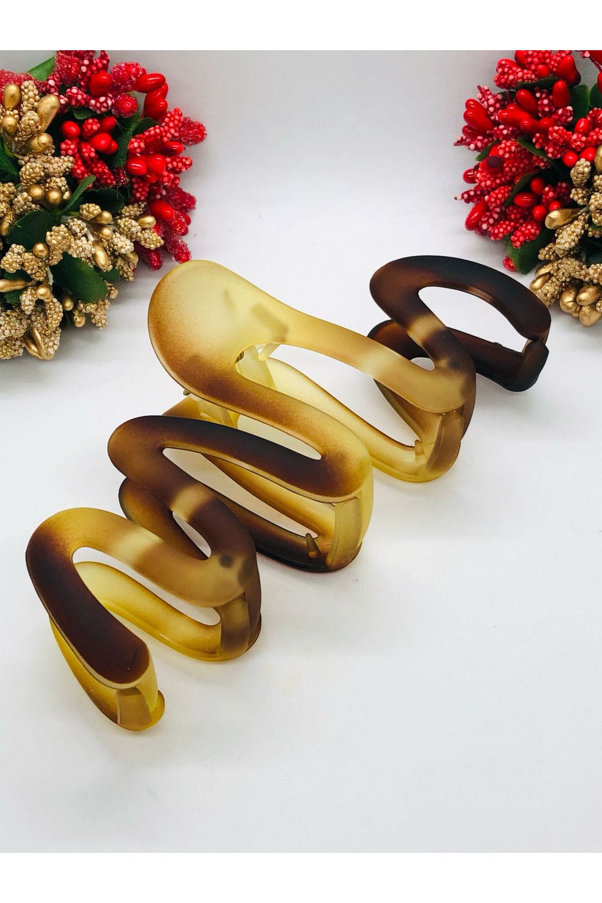 İnDerin Fransız Tasarımı Dalgalı Mat Saç Tokası Pinterest İthal Mandal Toka 13 cm