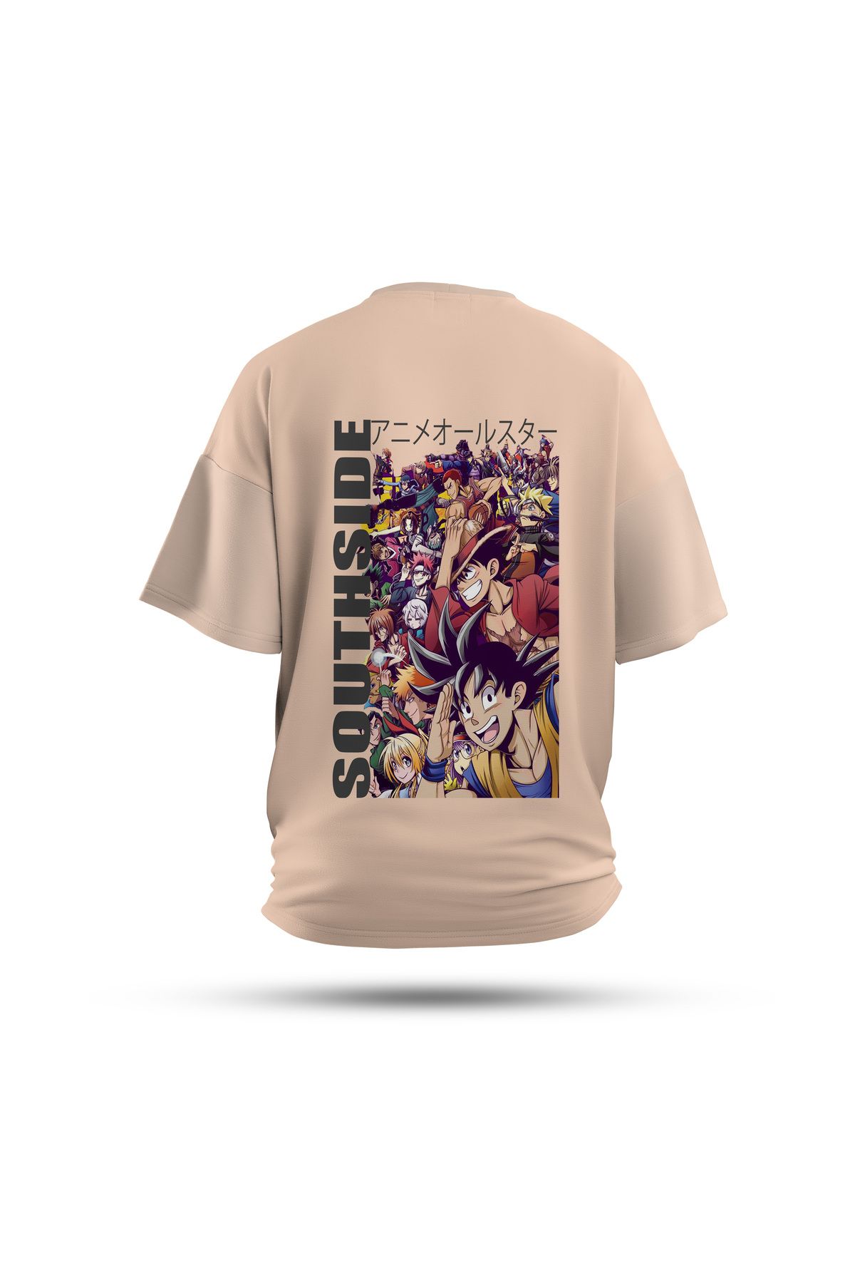 Zestia Unisex T-Shirt, Southside Anime Sırt Baskılı, Regular, %100 Pamuk, Krem T-Shirt No: 00175