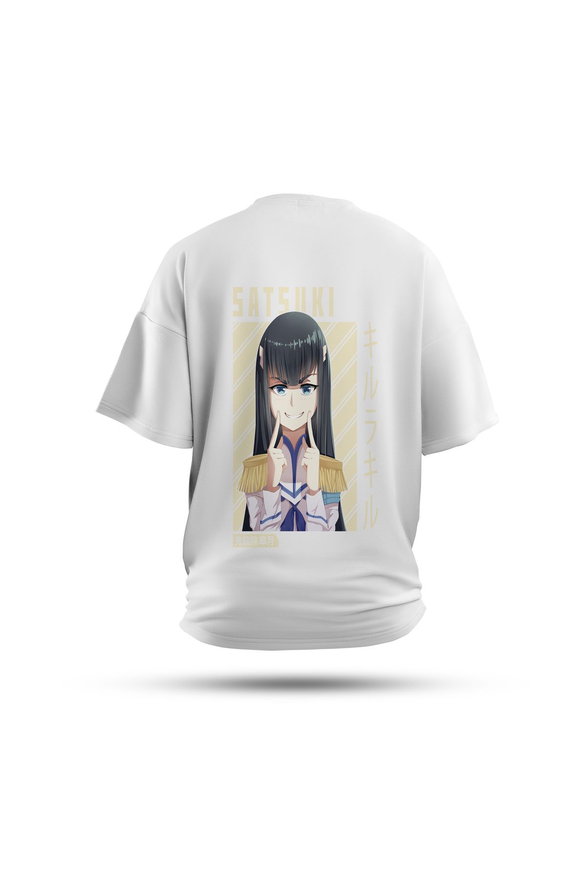 Zestia Unisex T-Shirt, Kill La Kill Anime Sırt Baskılı, Regular, %100 Pamuk, Beyaz T-Shirt No: 00168