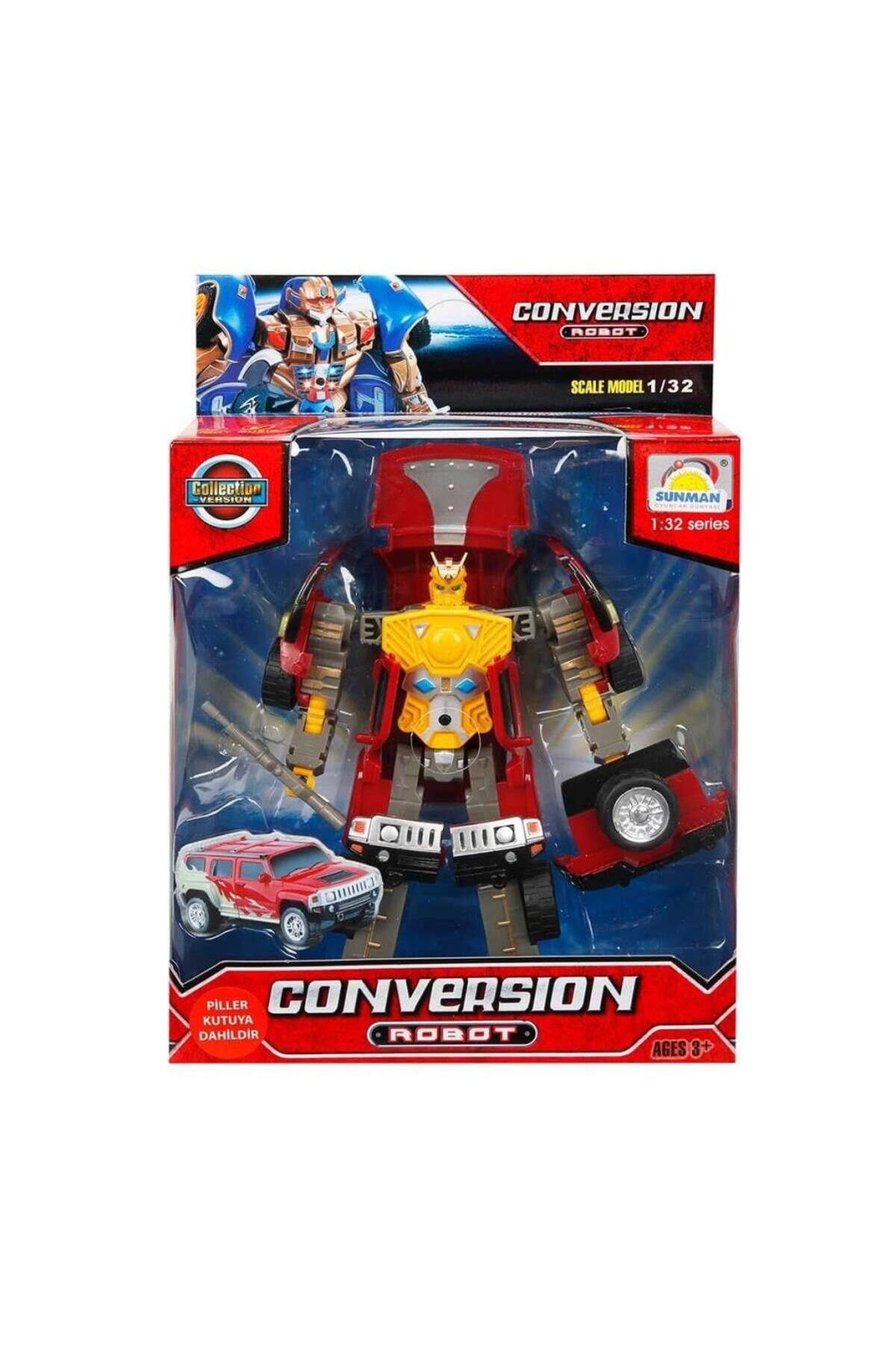 NEZADE STORE 81234 Sunman, 1:32 Sesli ve Işıklı Dönüşebilen Robot