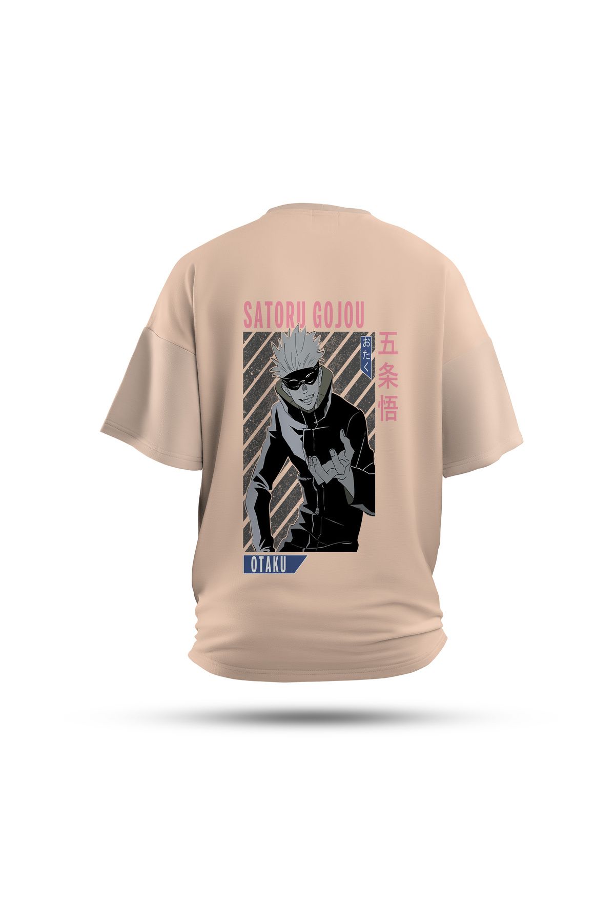 Zestia Unisex T-Shirt, Jujutsu Kaisen Anime Sırt Baskılı, Regular, %100 Pamuk, Krem T-Shirt No: 00161