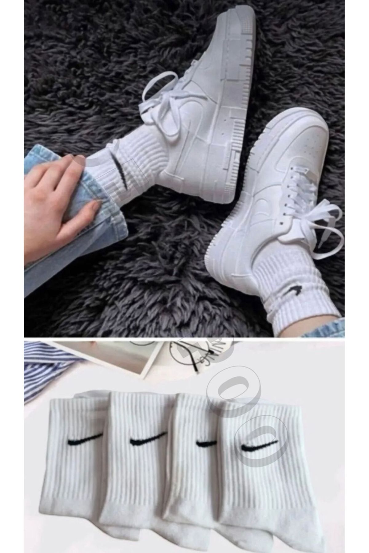 deja poo 4 Çift Unisex Çorap Nicke Desenli