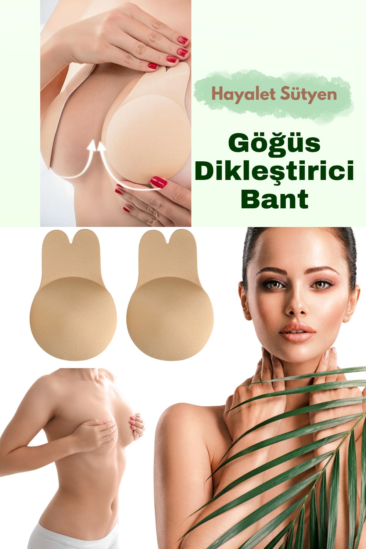Shopura Yapışkan Bant Sütyen Ten Straplez Yapışkanlı Sütyen Göğüs Dikleştirici Askısız Sütyen