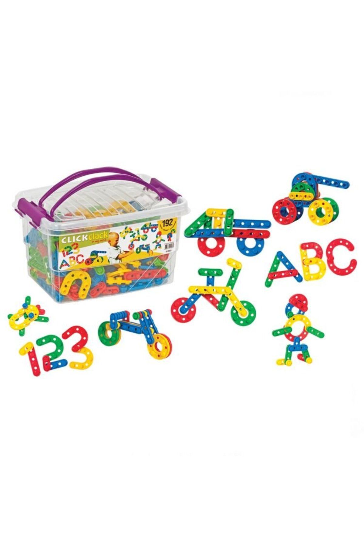 MR RZN STORE Dede Click Clack Box Eğitici Şekiller 192 Parça