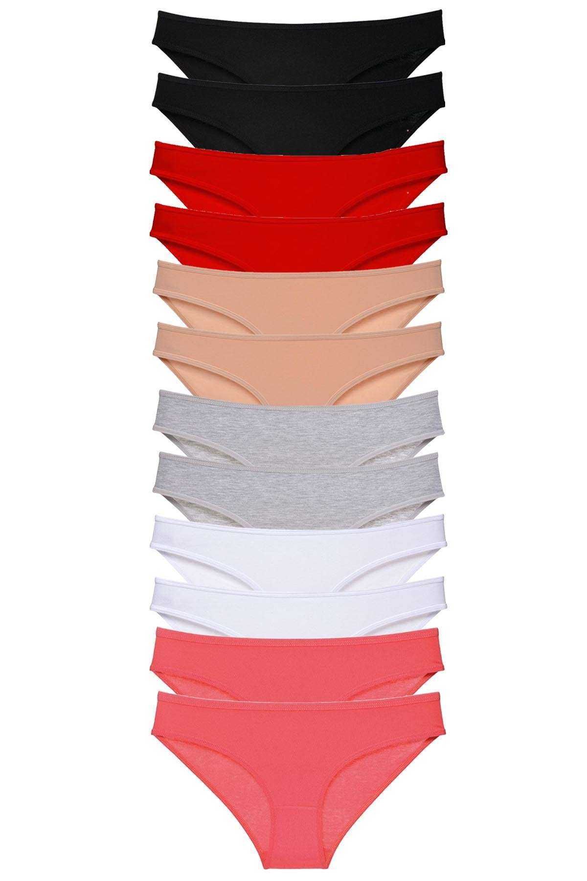 Shop58 12 adet Süper Eko Set Likralı Kadın Slip Külot Set 3