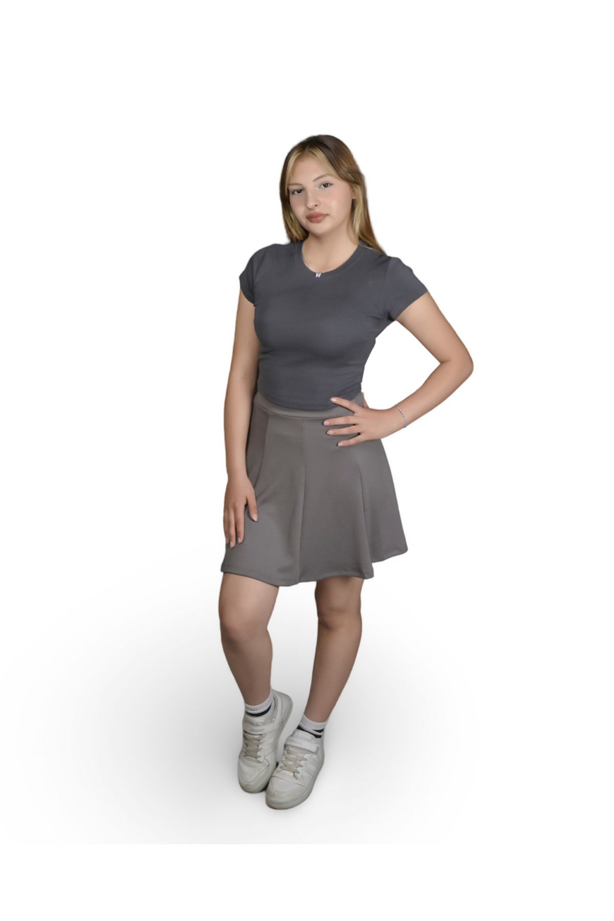 MODA Holisavra Dikişli Şortsuz Mini Etek