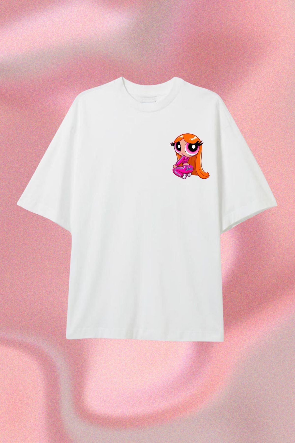 Dupe Design Ice Spice Baskılı Beyaz Oversize T-shirt