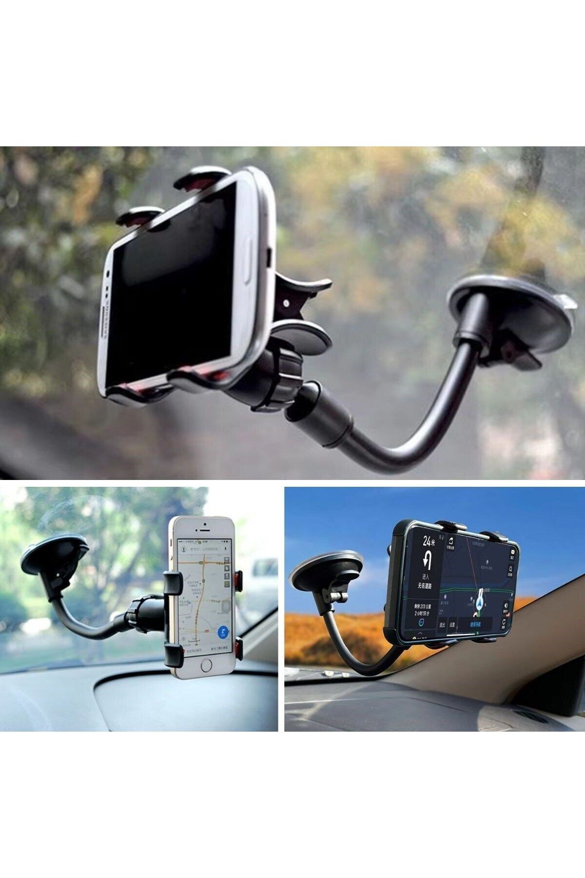 Emperium Akrobat Cama Sabitlenen Güçlü Vakumlu 360 Derece Dönen Tüm Modellere Uyan Oto Telefon Tutucu (5122)