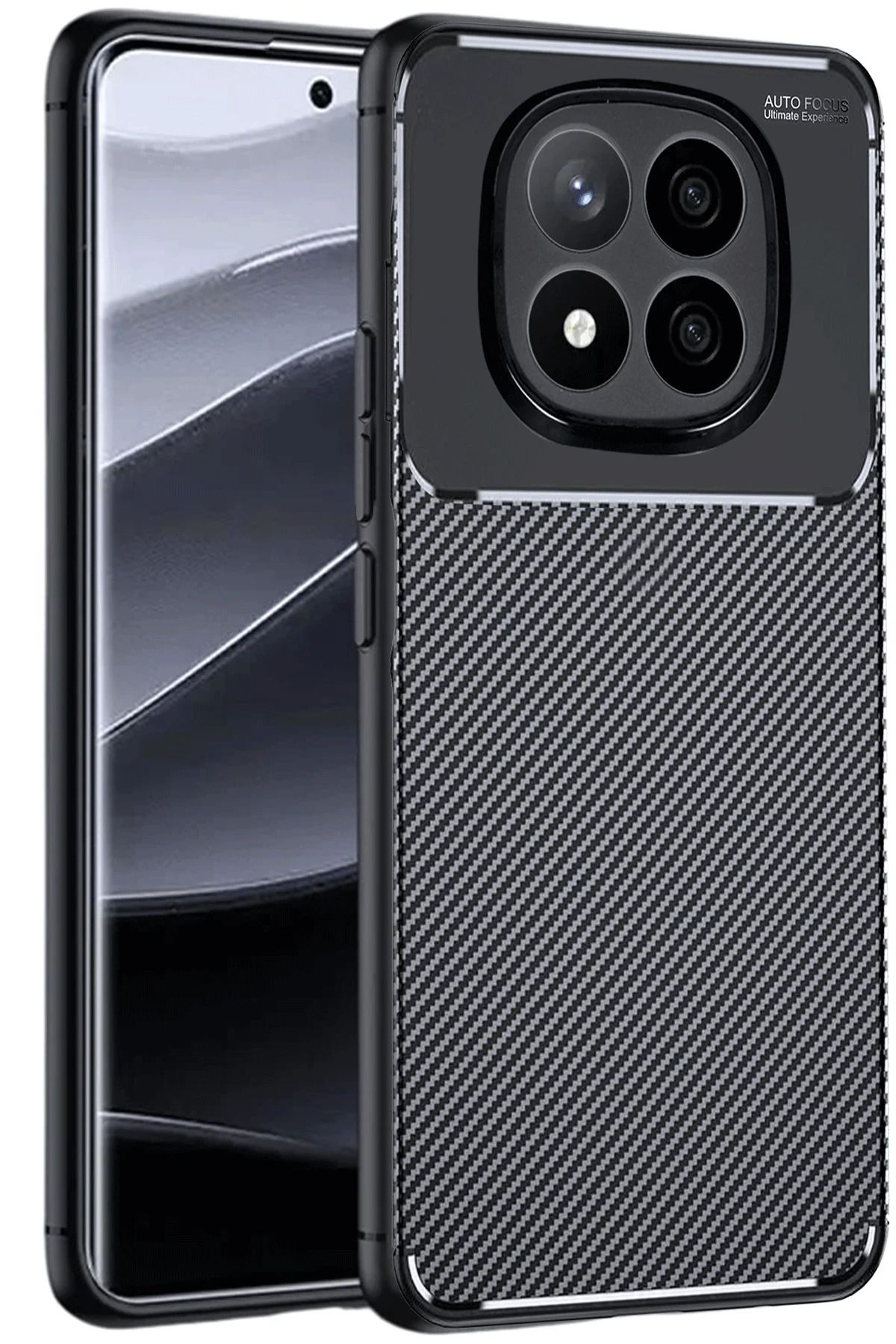 Posso Xiaomi Redmi Note 14 Pro Plus Kılıf Kamera Korumalı Karbon Tasarım Ultra Darbe Emici Silikon Kapak