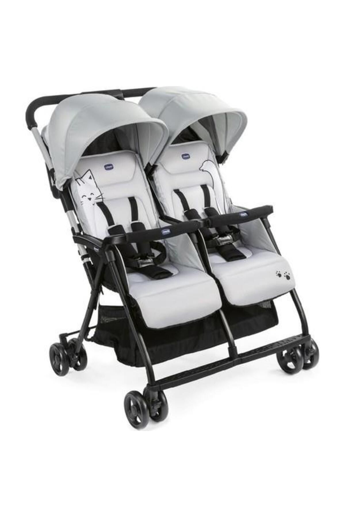 MR RZN STORE Chicco Ohlala Twin İkiz Bebek Arabası Silver