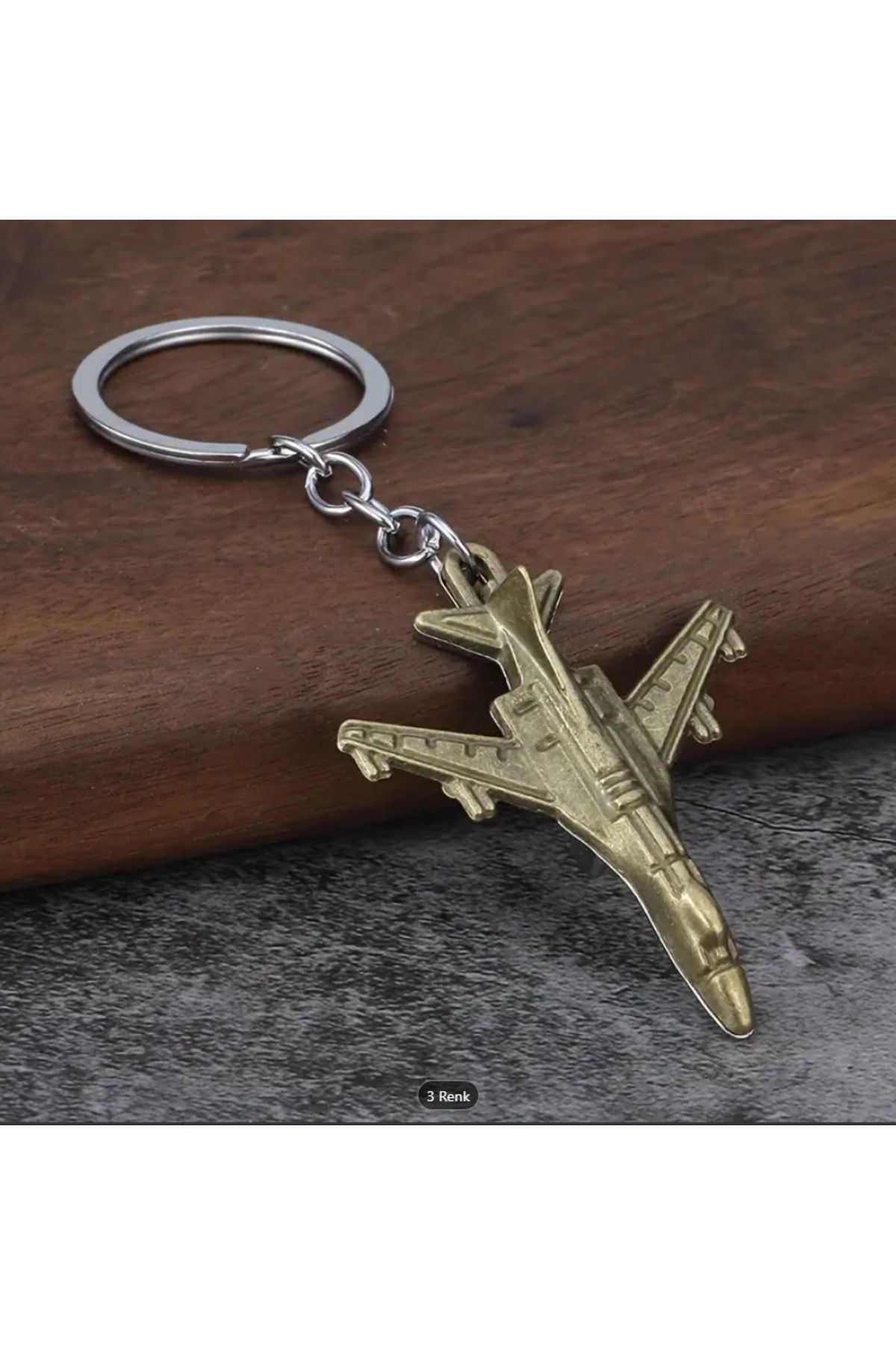 Bizde Ne Yok ki 3D Metal Uçak Anahtarlık Modeli Havacılık Kolyesi Minyatür Simülasyon Çanta Süsü 3 Renk seçeneği ile