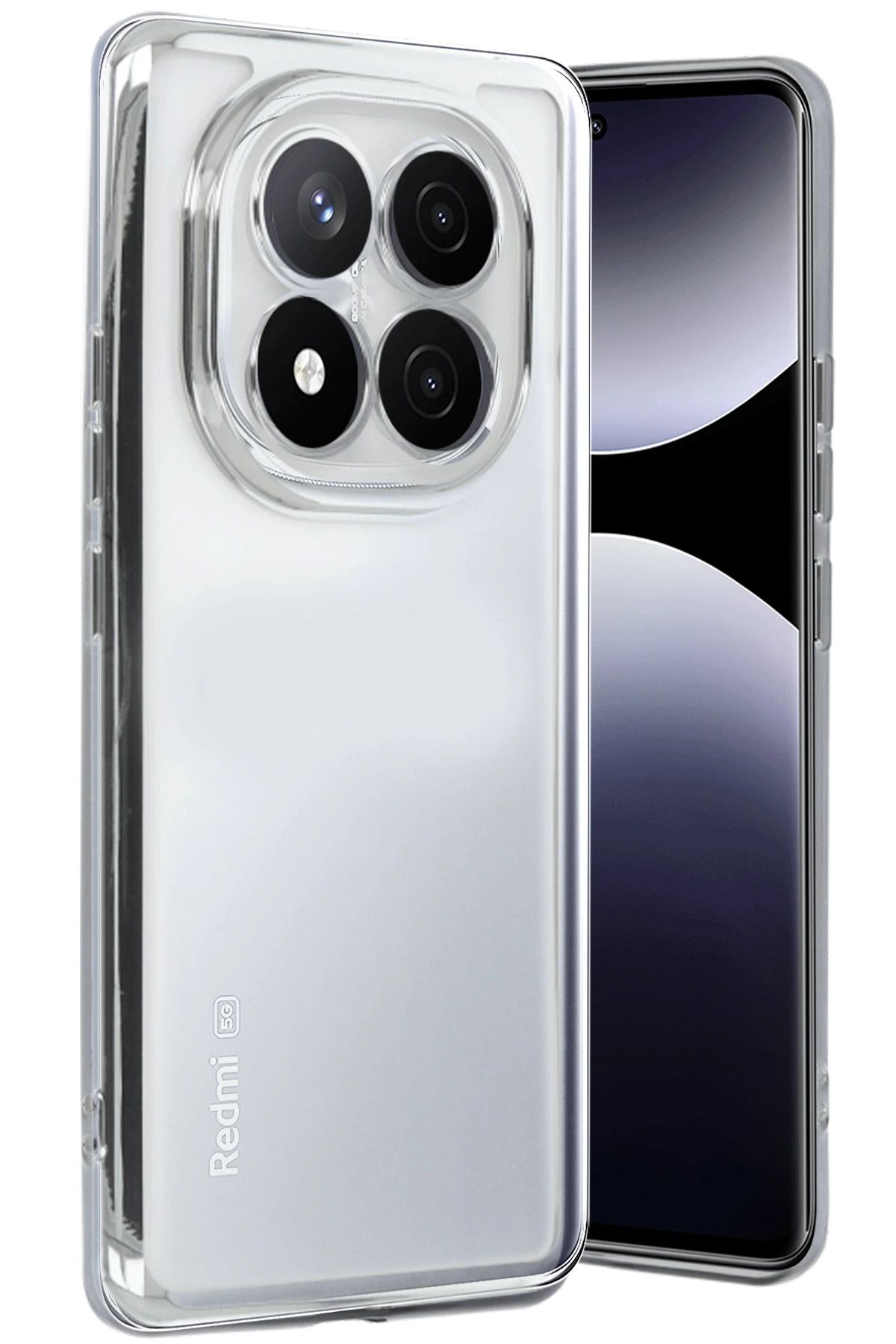 Posso Xiaomi Redmi Note 14 Pro Plus Kılıf Kamera Lens Korumalı Kenarları Renkli Arkası Şeffaf Kapak