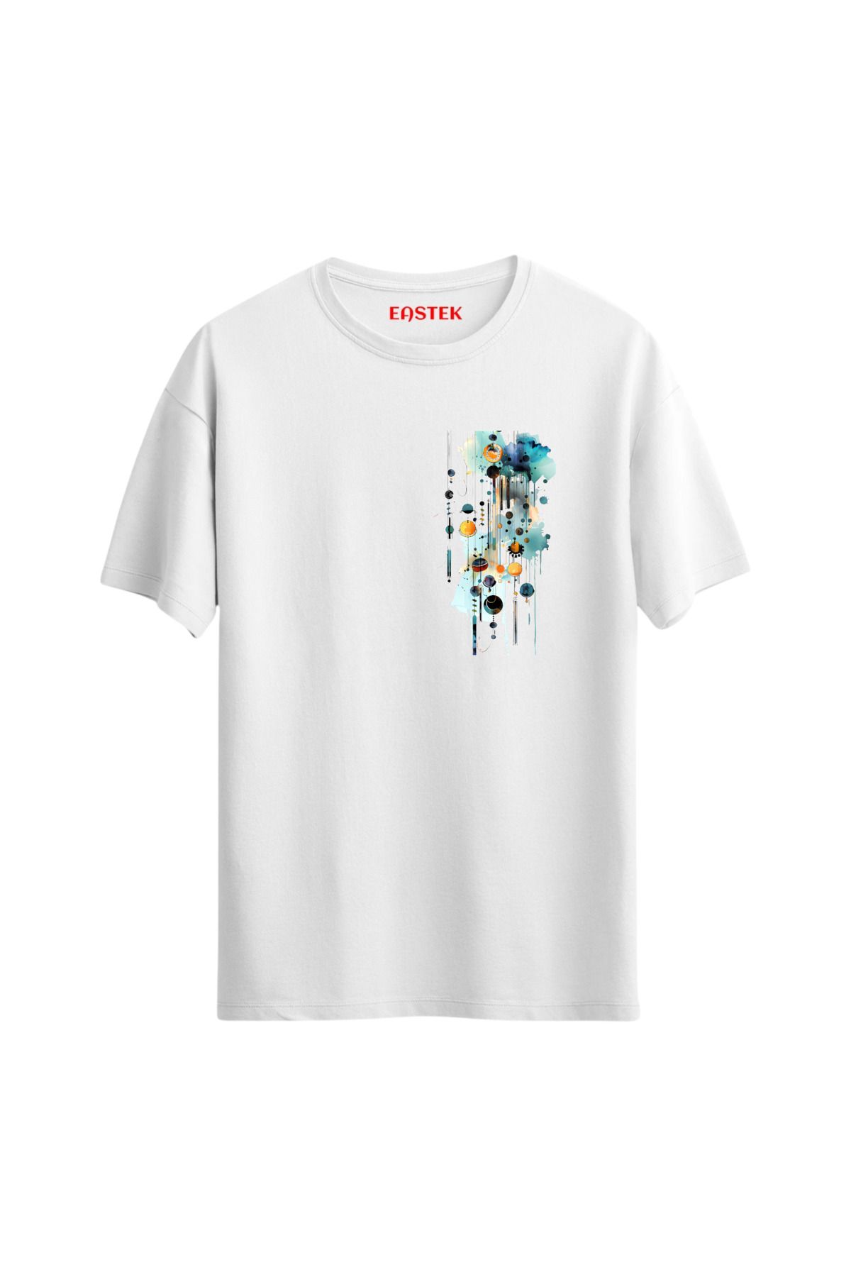 Eastek Abstract Geo Line Minimal Baskılı Tasarım T-Shirt