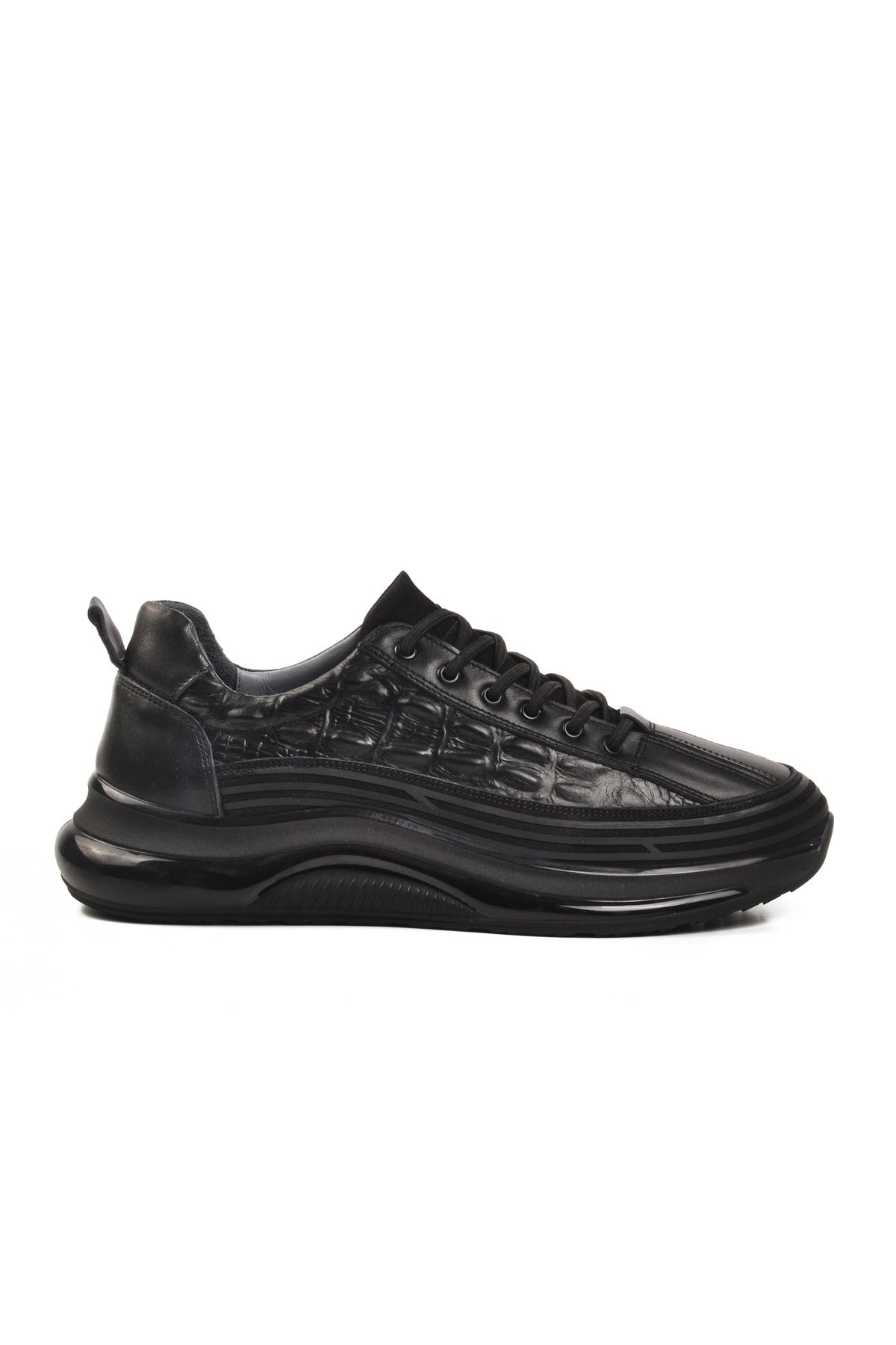 Aspor Siyah Hakiki Deri Erkek Sneaker