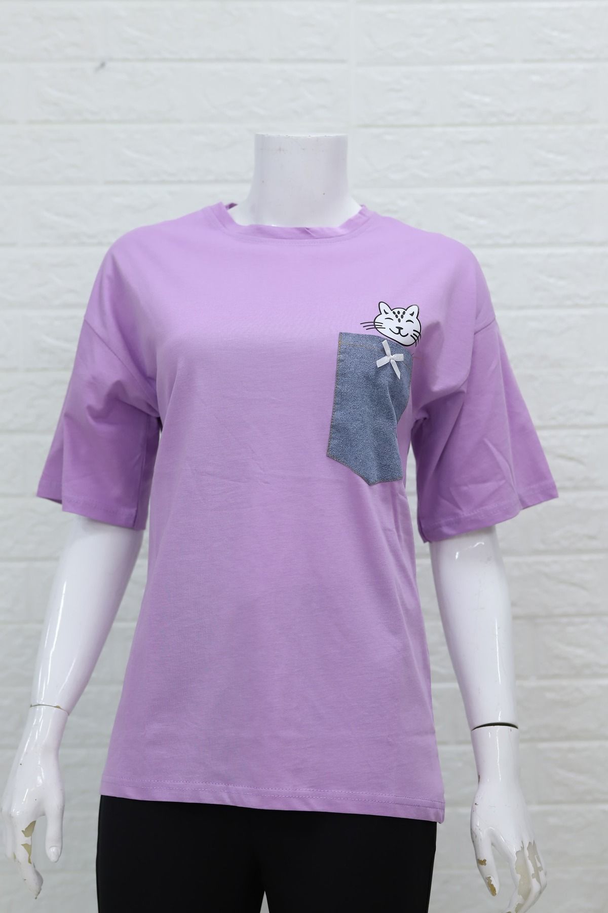 zeymiray cepli baskılı trend oversize T-shirt