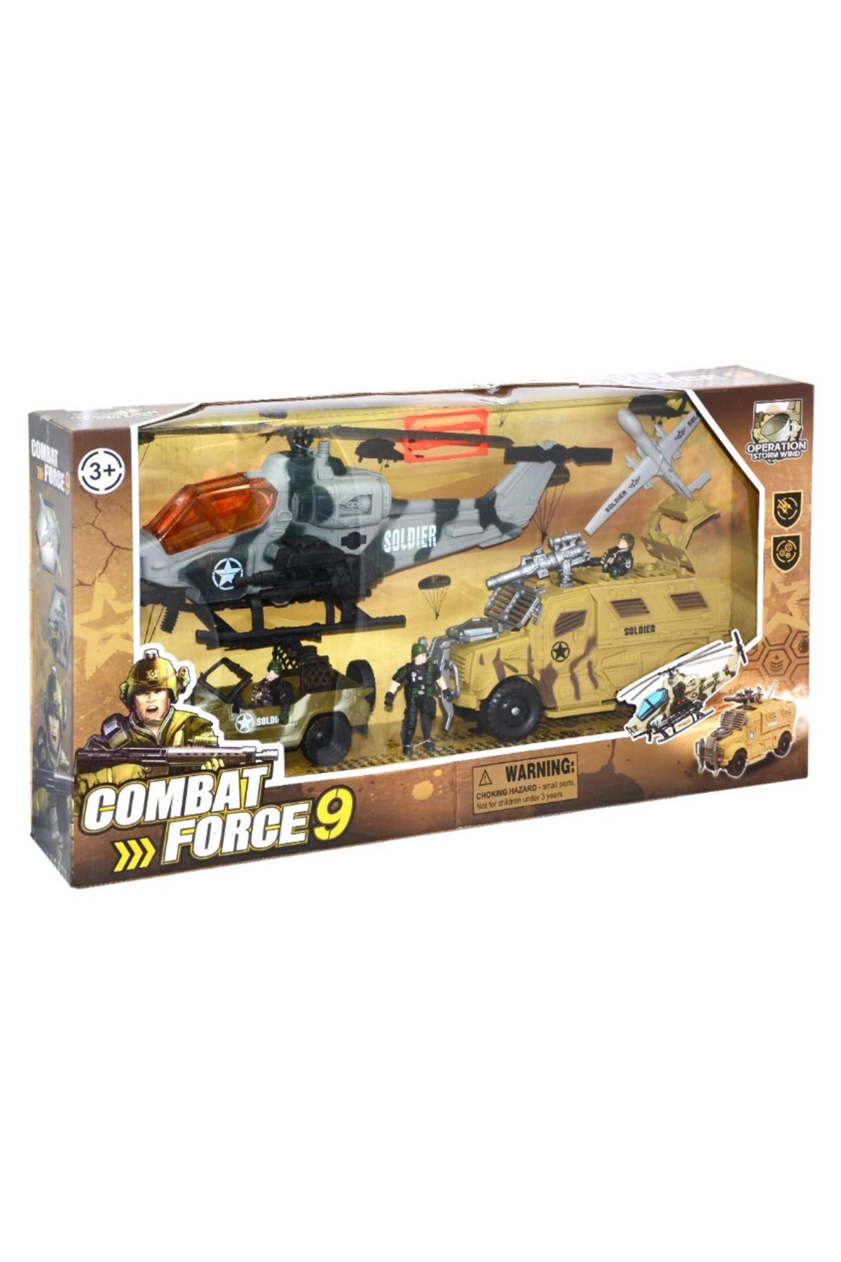 TimeStart Combat Force Zırhlı Araç ve Helikopterli Büyük Askeri Set