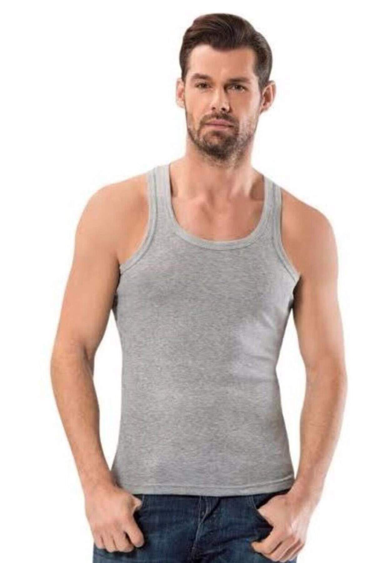 Shop58 Kalın Askılı Klasik Erkek Atlet Gri - 1151A