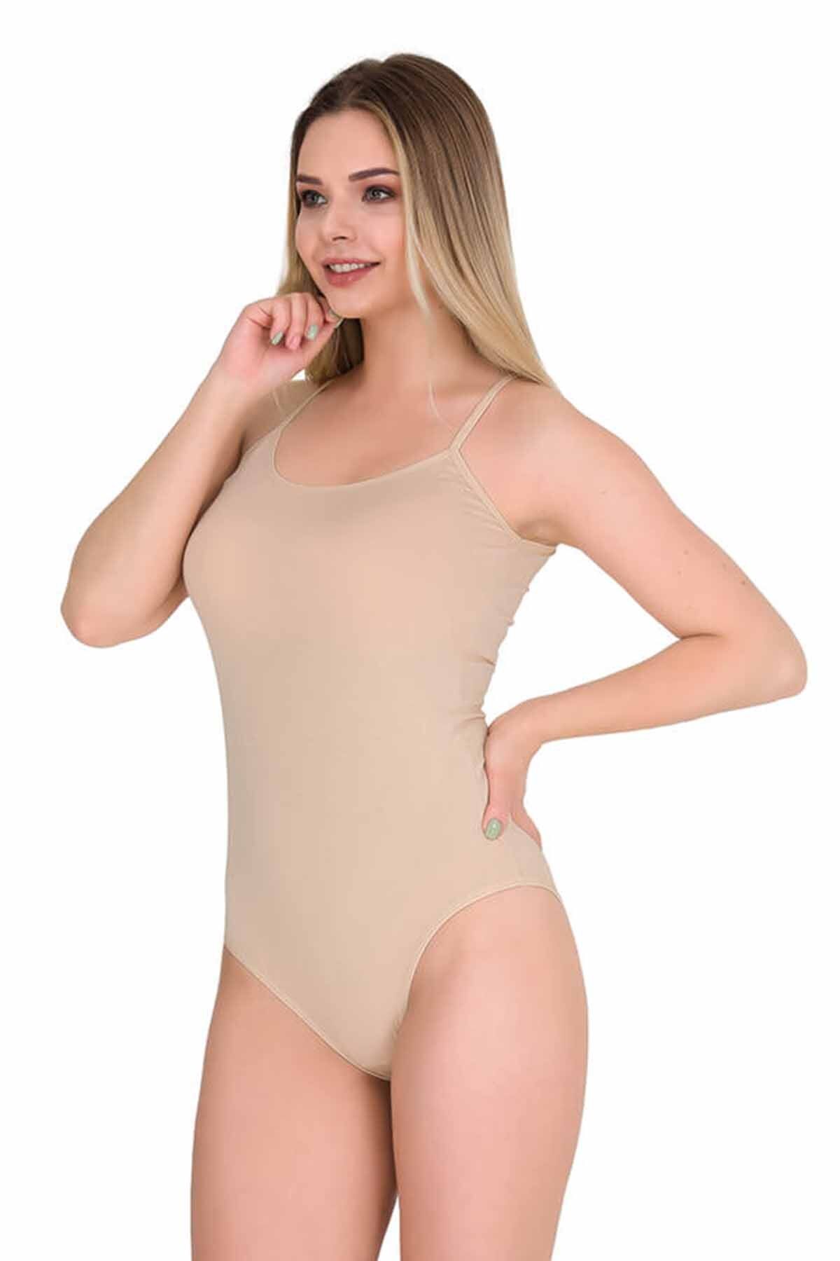 Shop58 İp Askılı Kadın Çıtçıtlı Kancalı Body Ten 2081B