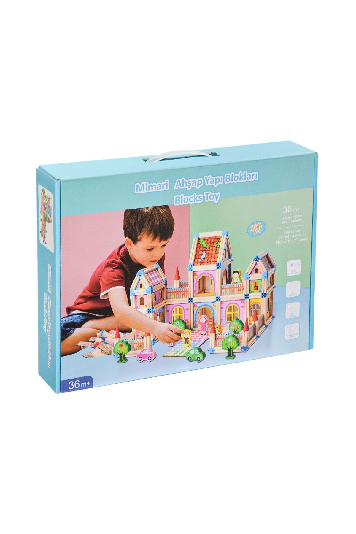 TimeStart KZL-2102103 Ahşap Mimari Yapı Blokları 268 Parça