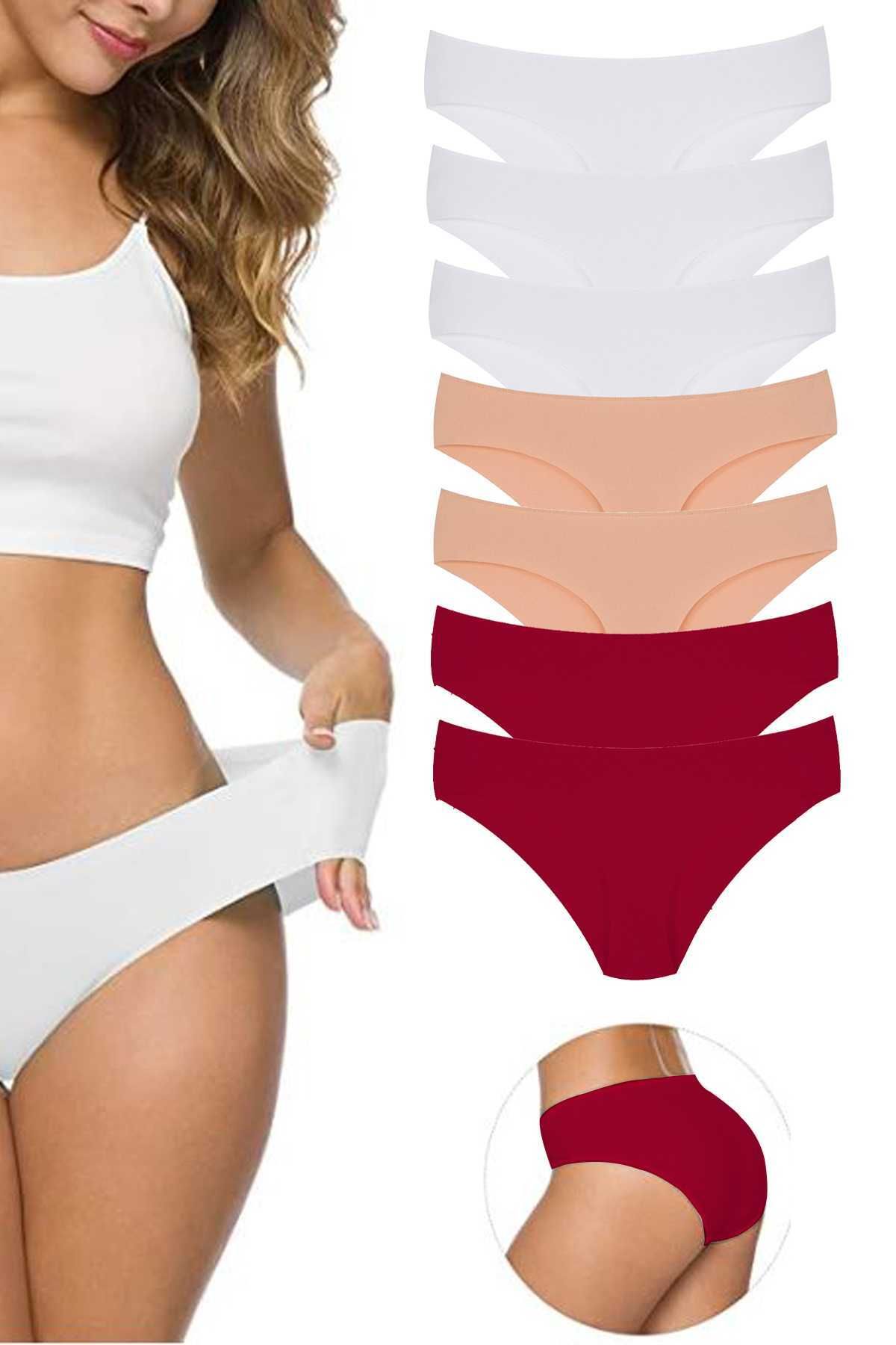 Shop58 7 Adet Kadın Dikişsiz Lazer Kesim Esnek İz yapmayan Külot S10
