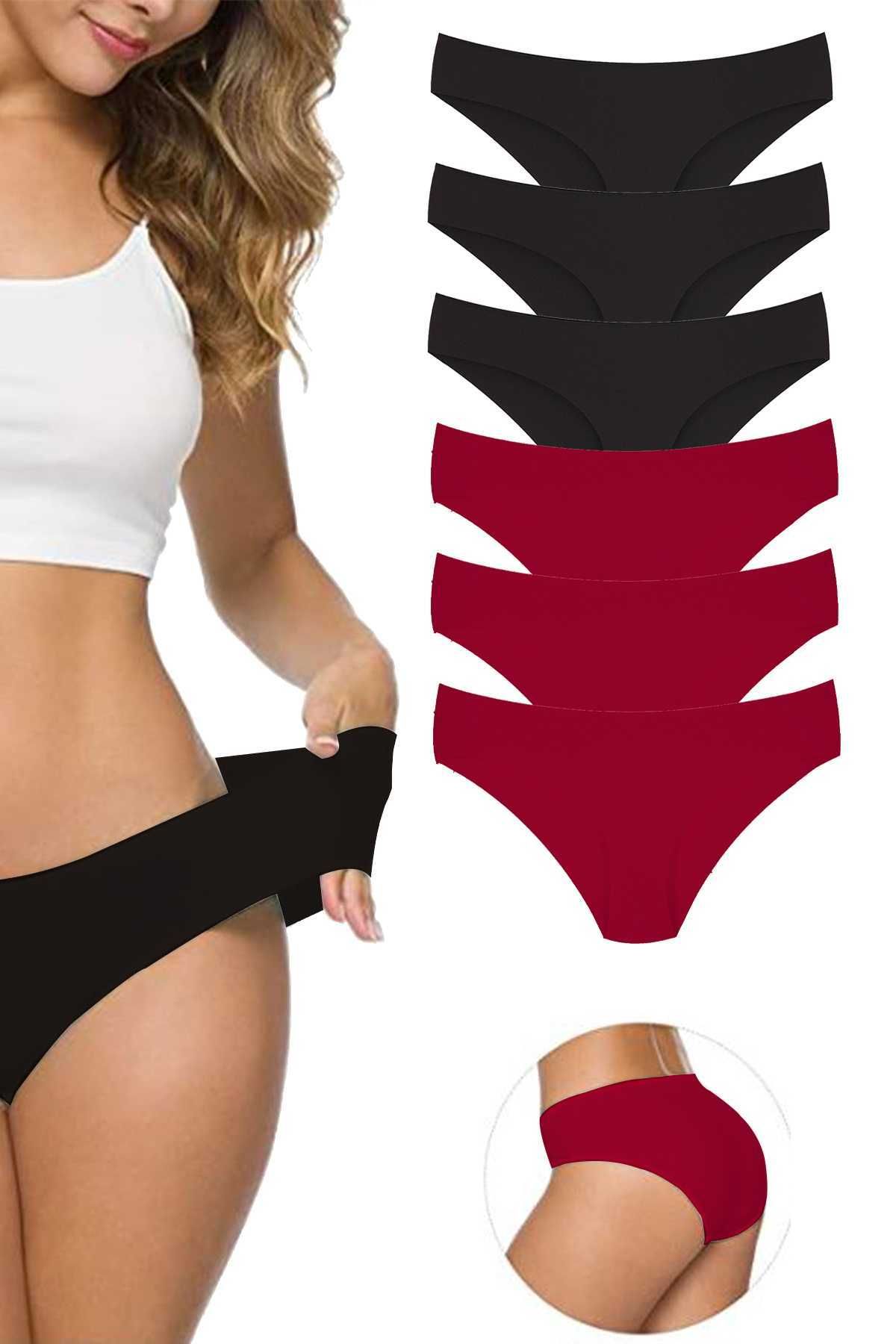 Shop58 6 Adet Kadın Dikişsiz Lazer Kesim Esnek İz yapmayan Külot S5