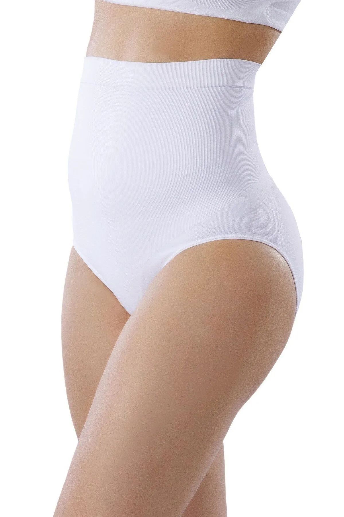 Shop58 Yüksek Bel Kadın Slip Korse 13003 - Beyaz
