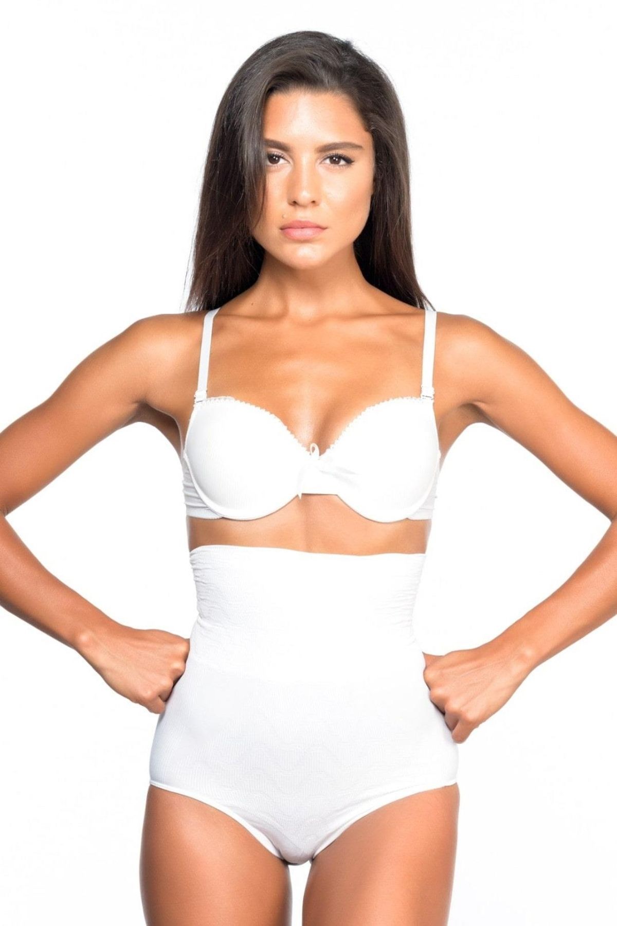 Beruflic BEYAZ MI Angel 2079 Yüksek Bel Desenli Double Slip Korse