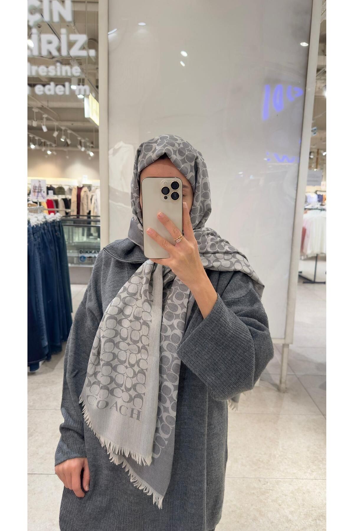 modayışığı Yün Pamuk C Desen Gri