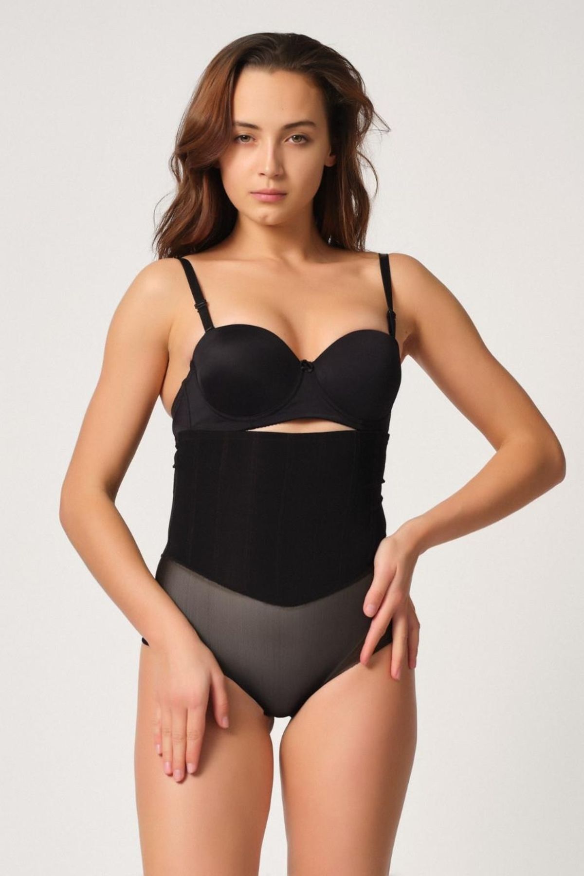 Beruflic SİYAH MI Angel 2945 Tül Karyokalı Slip Lazer Korse