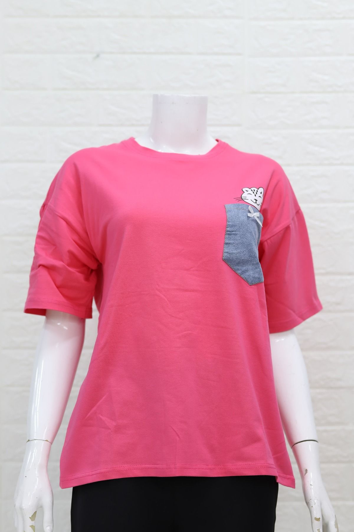 zeymiray cepli baskılı trend oversize T-shirt