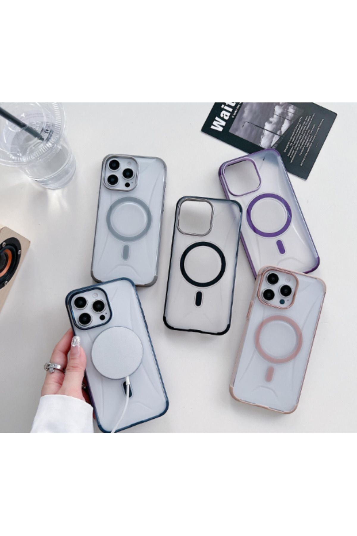 CASEALUNA Chrome Kamera Koruma Iphone 12 Magsafe Kılıf