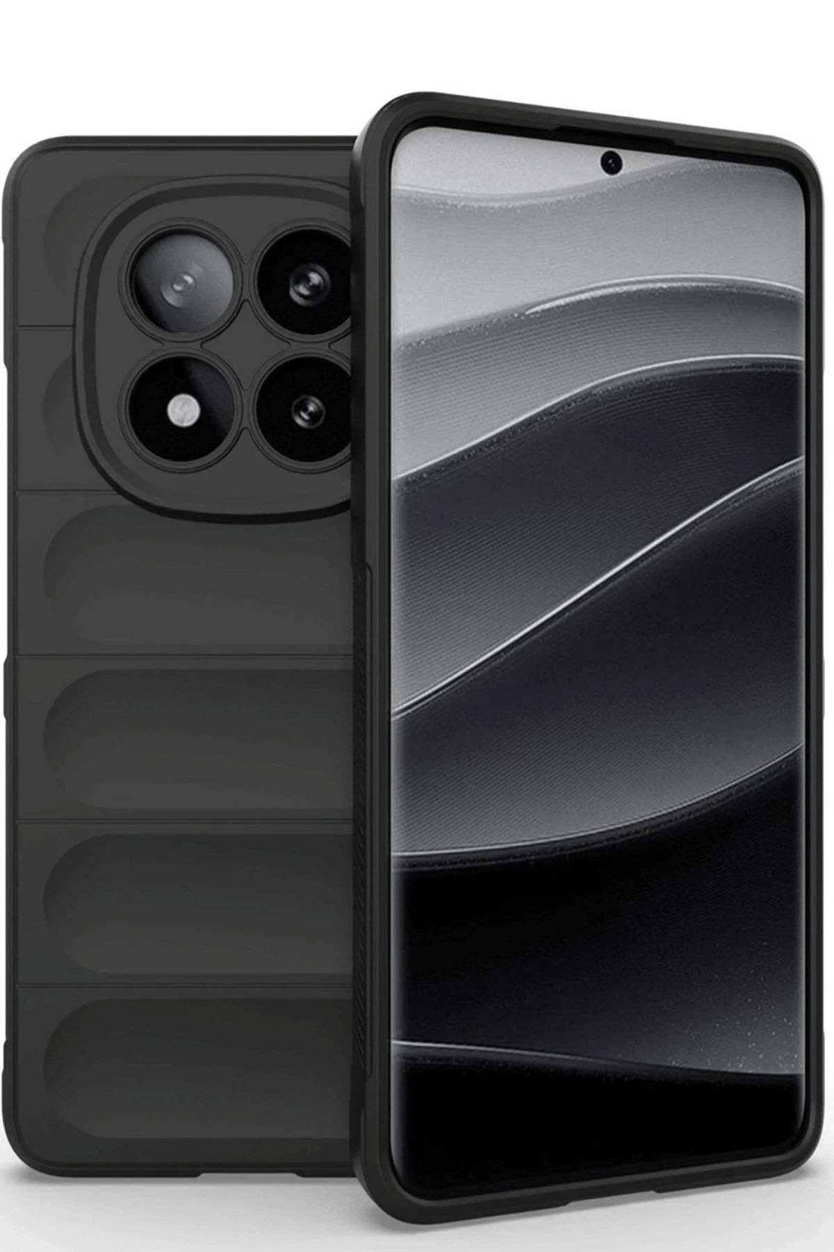 Posso Xiaomi Redmi Note 14 Pro 5G Kılıf Arkası Dalgalı içi Süet Kolay Temizlenbilir Dolgun Silikon Kapak