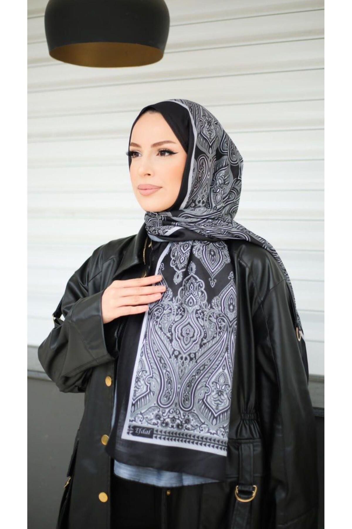 modayışığı Siyah Luxy Pamuklu Şal