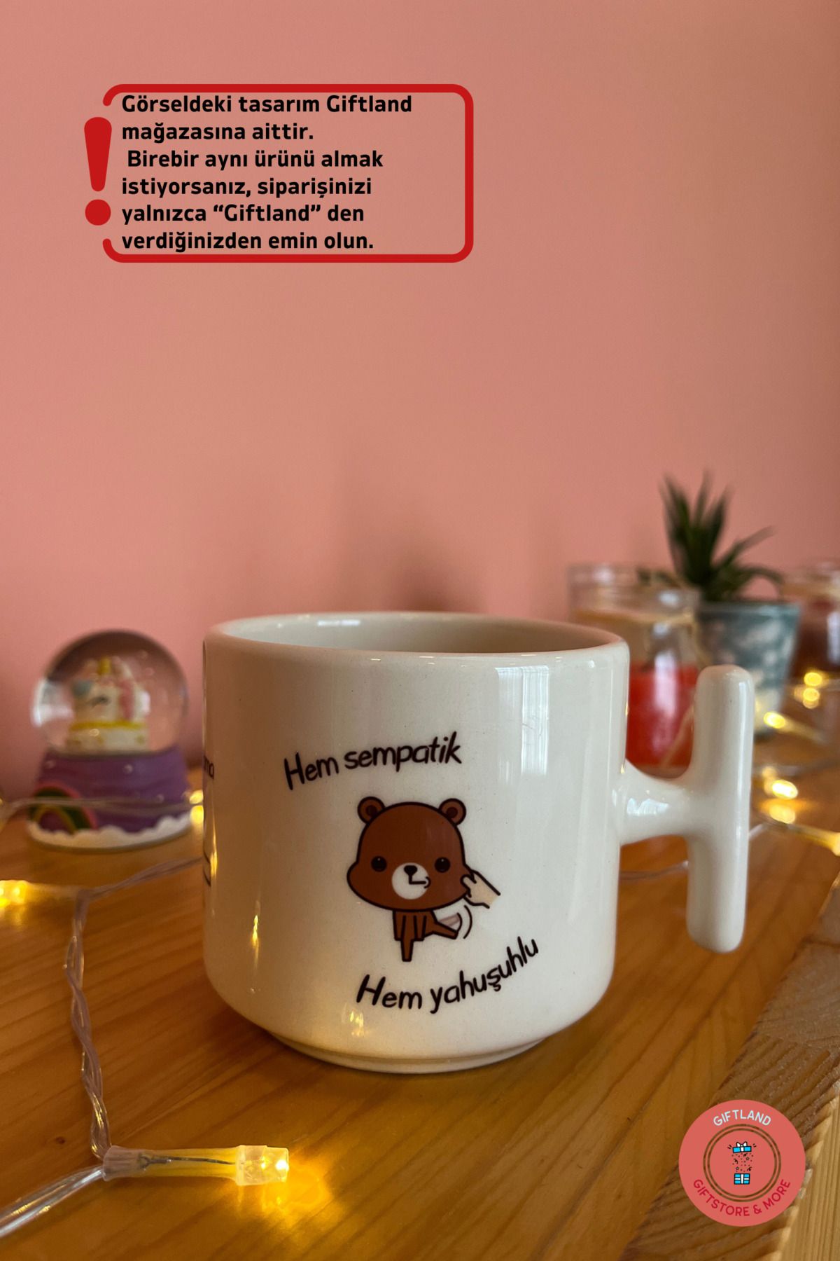 giftland giftstore more Mizahi Yazılı Ayıcık Tasarımlı Sempatik Espirili Kupa Bardak