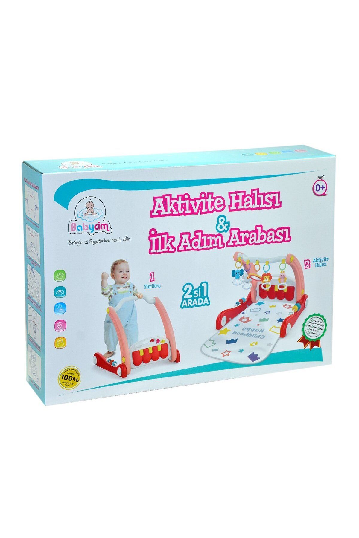 TimeStart E0634 Aktivite Halısı&İlk Adım Arabası -Pembe ,Birlik