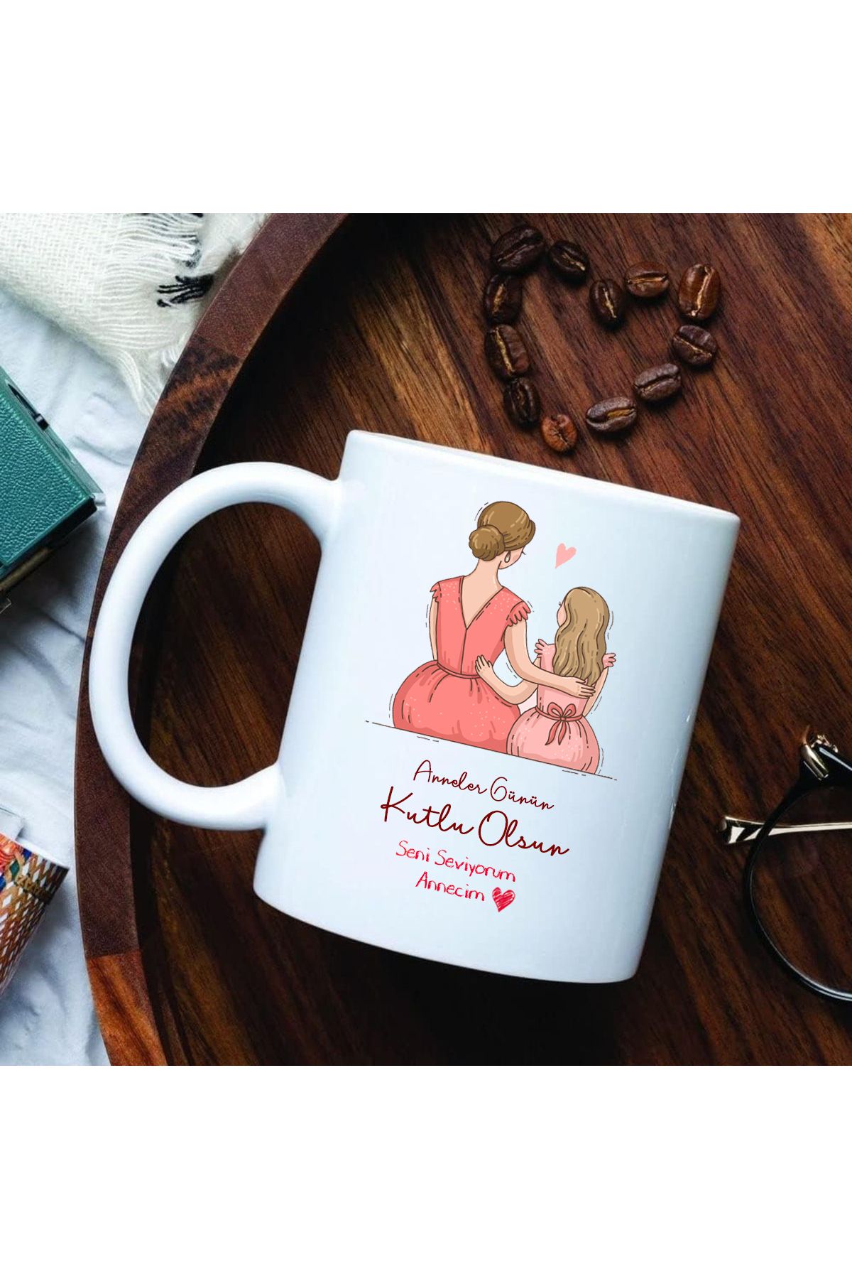 Cups Art Anneler Günü Hediyesi Özel Tasarım Çift Yön Baskılı 1. Kalite Porselen Kupa Bardak