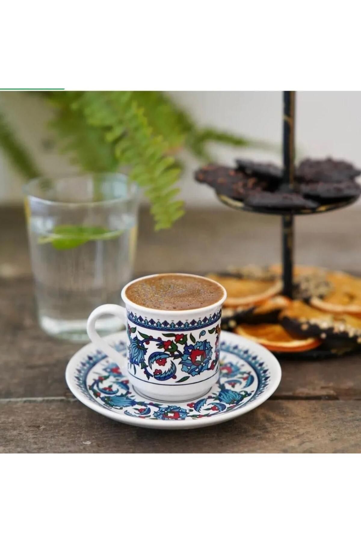 DEFORA Kahve Fincanı Topkapı Çini Işlemeli 2 Kişilik Porselen Fincan Porselen Set Of 2 Adet