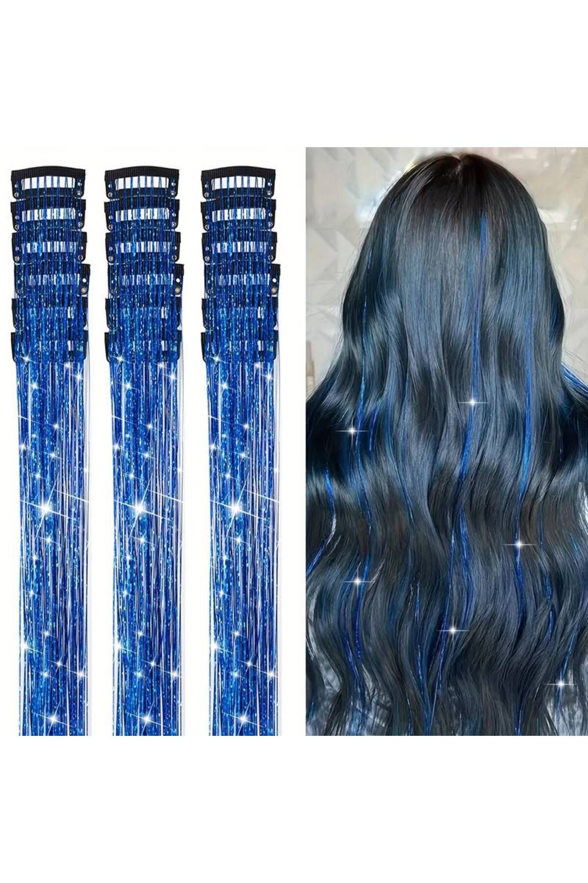 MutluBiDünya 1 Adet Çıt Çıtlı Hair Tinsel Gelin Teli Saç Simi Aksesuarı