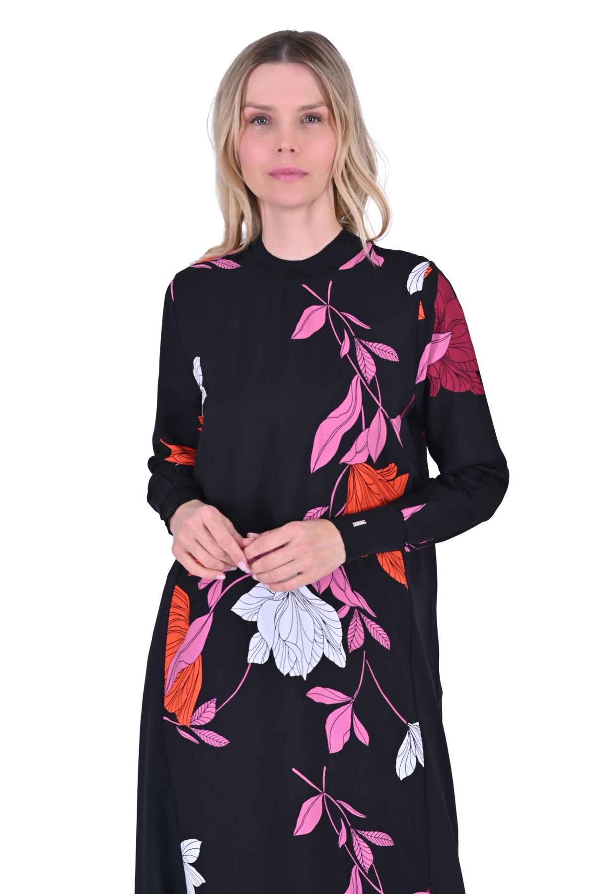 Invee İNVEE 5764 Desenli Elbise - Pembe