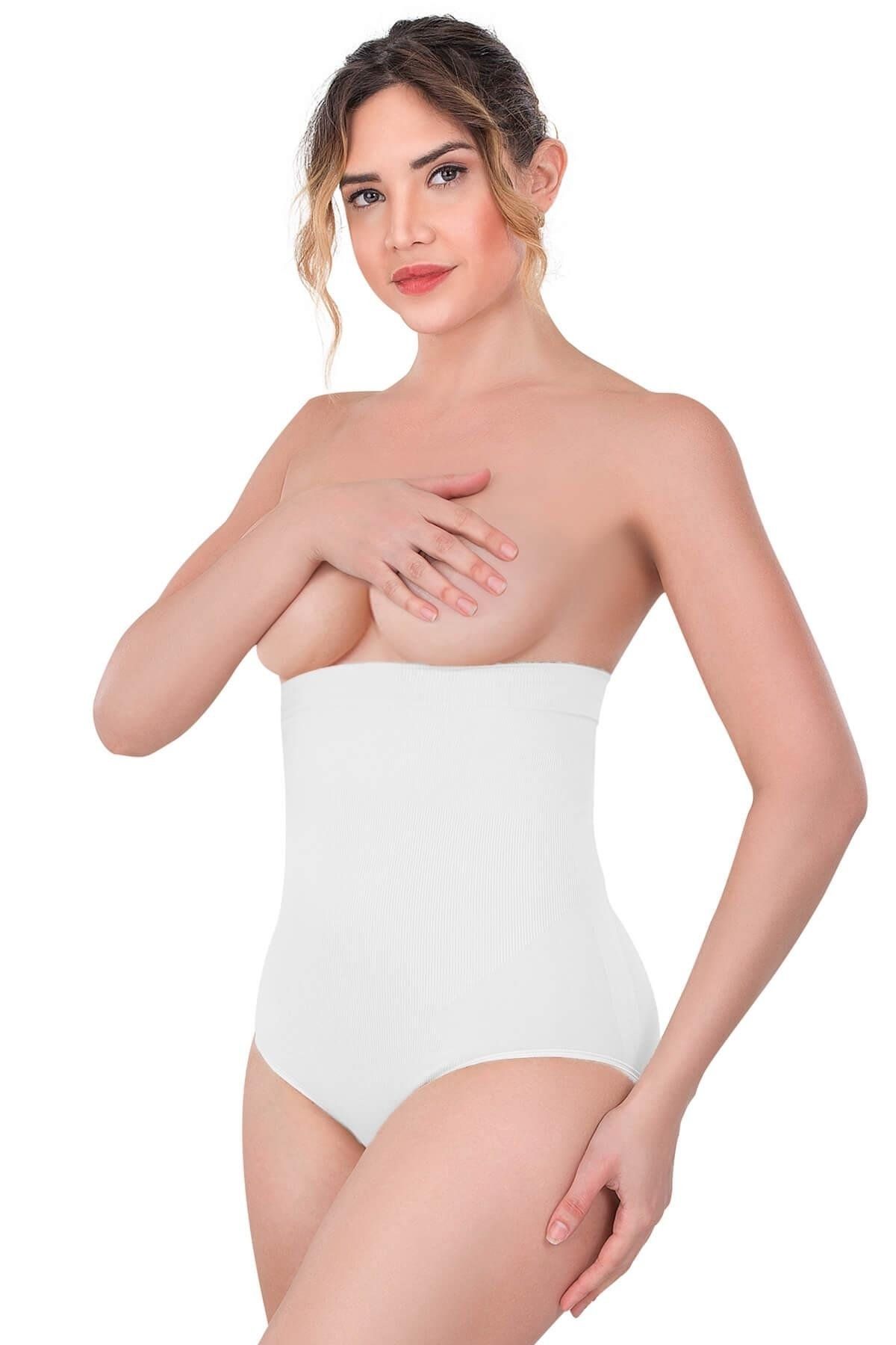Beruflic BEYAZ MI Angel 2080 Yüksek Bel Çıtçıtlı Slip Korse