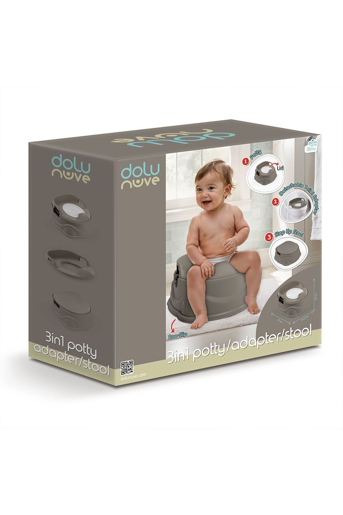 TimeStart 7184 Lazımlık Adaptör Basamak Stone Gray -Dolu Oyuncak