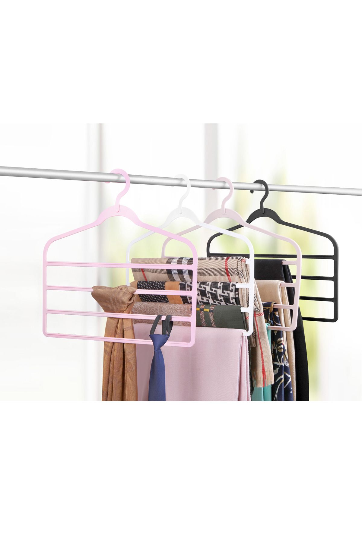 Shop58 Multiplex Elbise Askısı Çok Katlı 1 Adet 42x37 Hediye Çantam-BRNS 20894