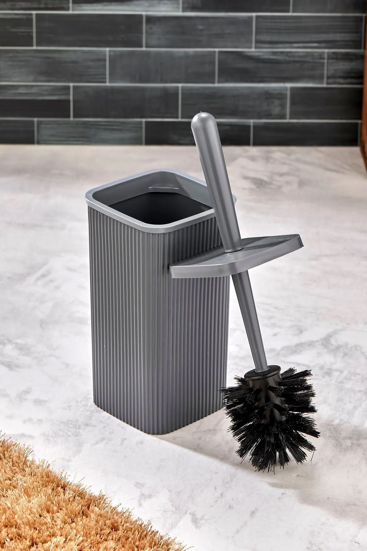 Home Line Çizgili Plastik Tuvalet Fırçası - Klozet Fırçası