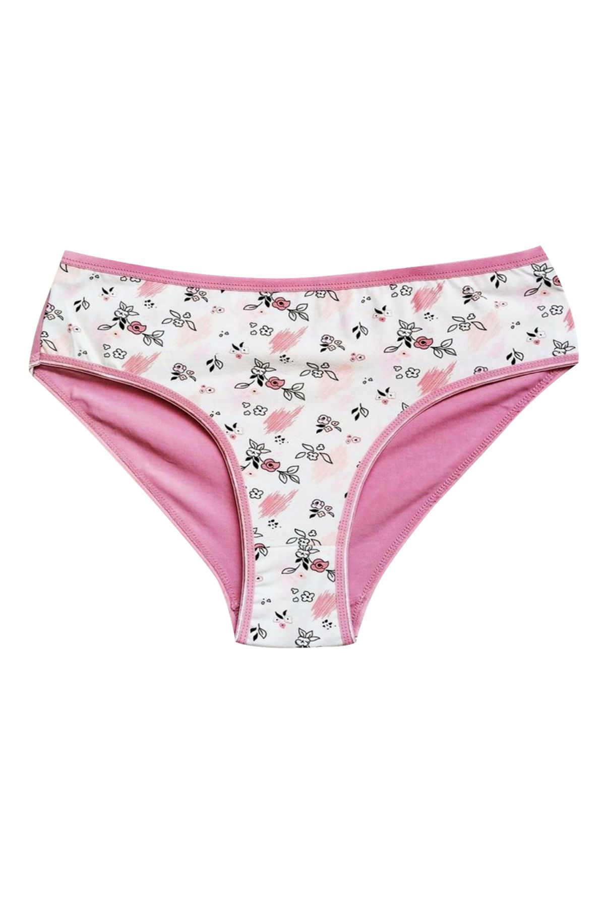 Shop58 Pamuklu Geniş Kenarlı Likralı Desenli Bato Kadın Külot Desen 5