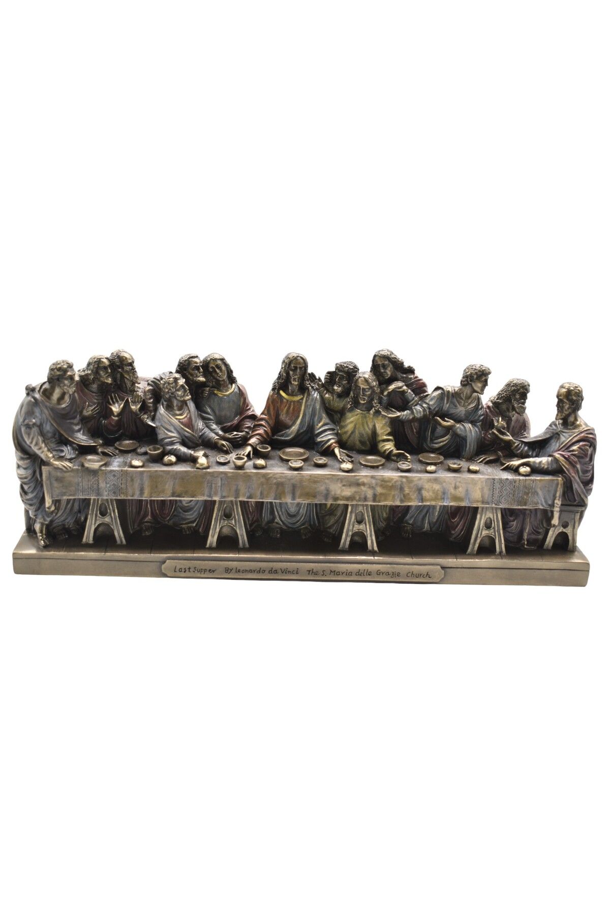 AYDINARTSHOP Veronese Son Akşam Yemeği Heykeli – El Yapımı Bronz Görünümlü Dini Biblo