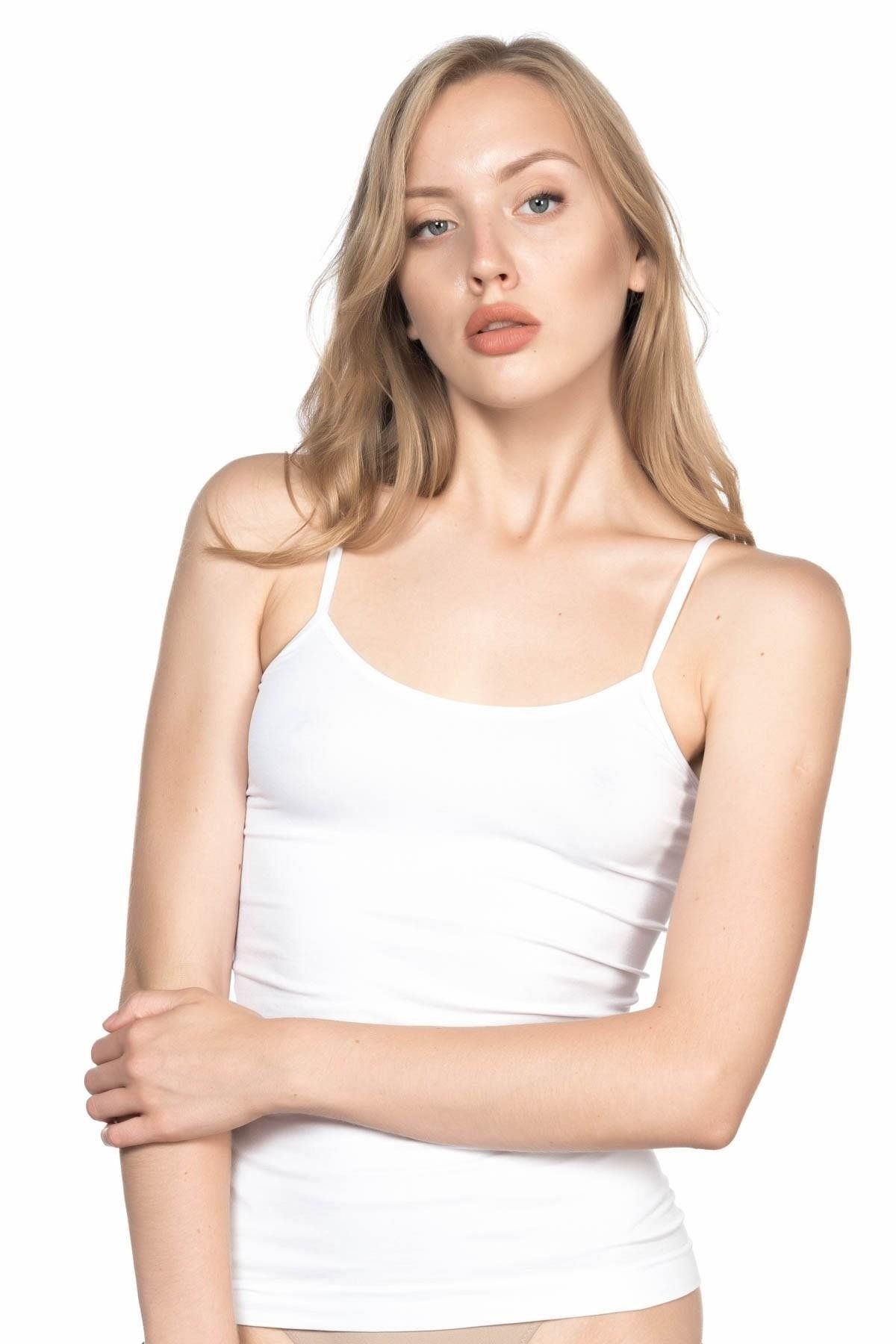 Beruflic BEYAZ MI Angel 5001 Soft İp Askılı Uzun Atlet