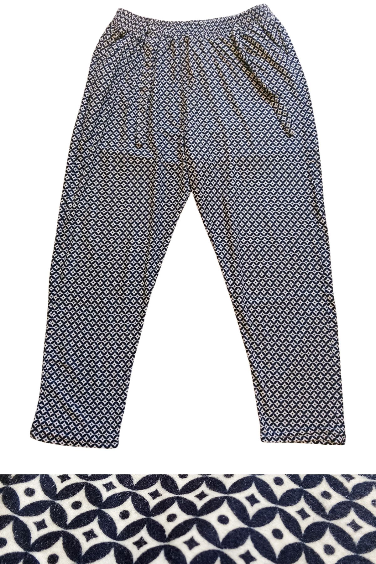 Shop58 Süet Cepli Pantolon Eşofman Pijama Altı Büyük Beden Düz Paça Desen 5