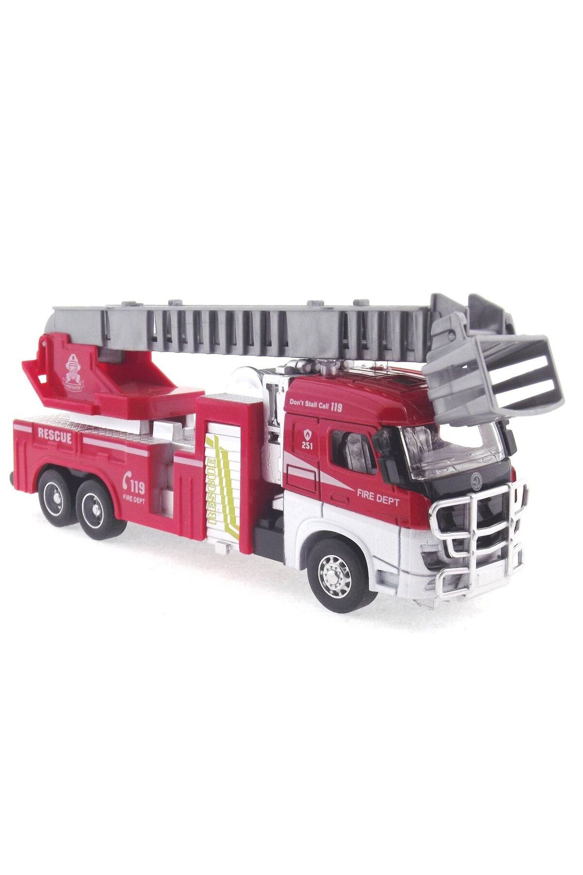 TimeStart Die Cast Model Çek Bırak Asansörlü İtfaiye Kamyonu
