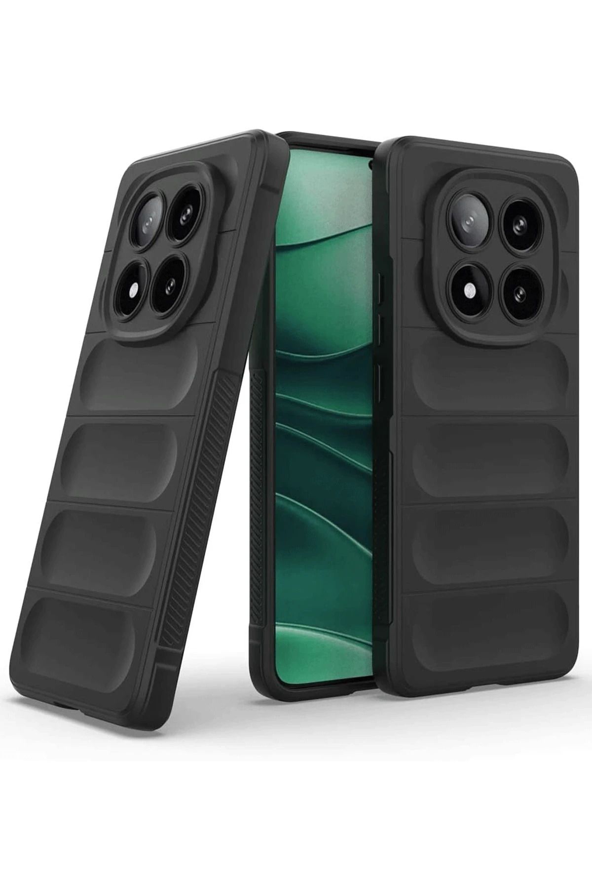Posso Xiaomi Redmi Note 14 Pro 4G uyumlu Kılıf Arkası Dalgalı içi Süet Dolgun Silikon Kolay Temizlenebilir