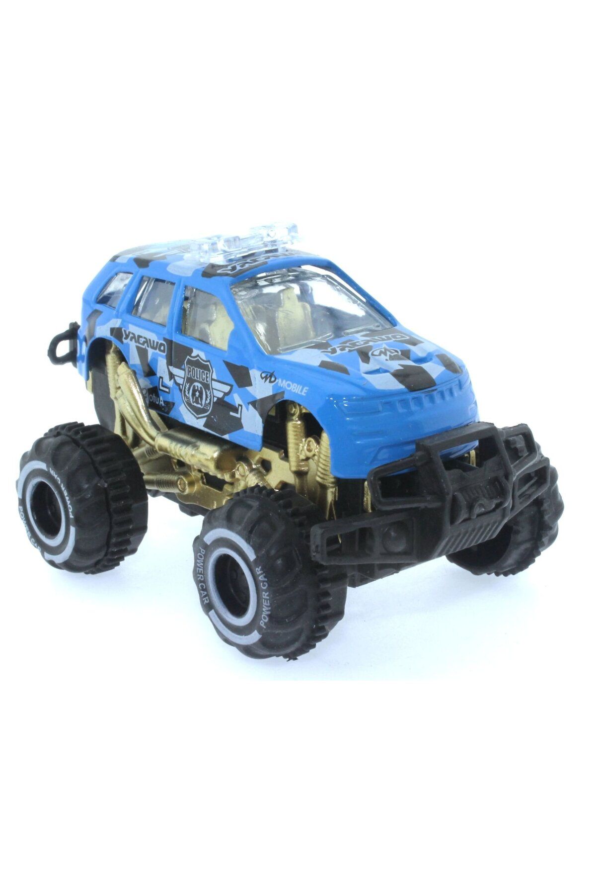 TimeStart Çek Bırak Mini Off Road Mavi Polis Aracı